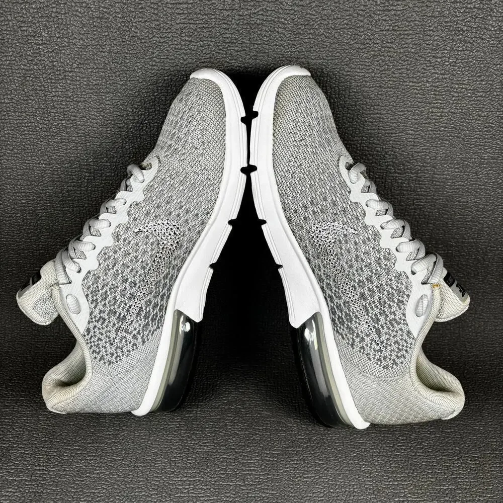 🔴 Nike Air Max Sequent 2 Women`s Size 8.5 Silver White Running Shoes 852465-001